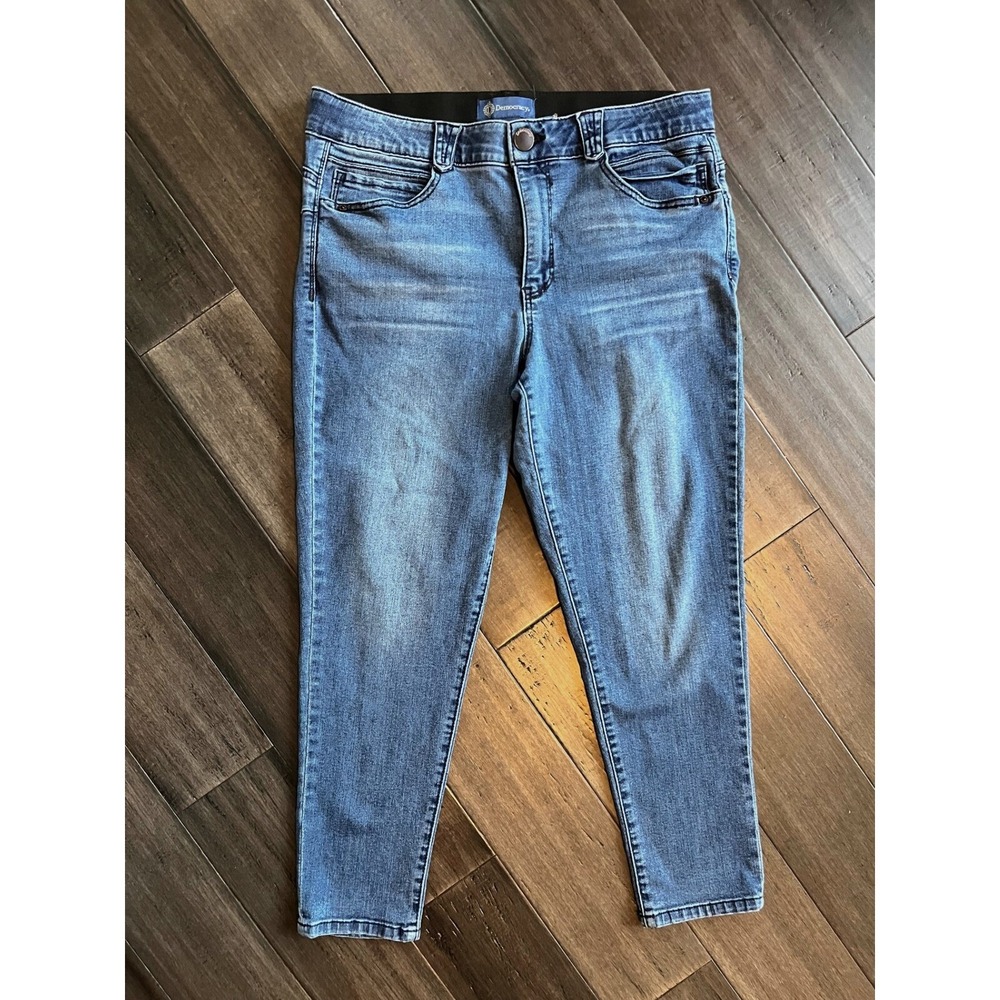 Democracy Ab Solution Skinny Jeans Size 16P Tummy Control Mid Rise Blue Denim